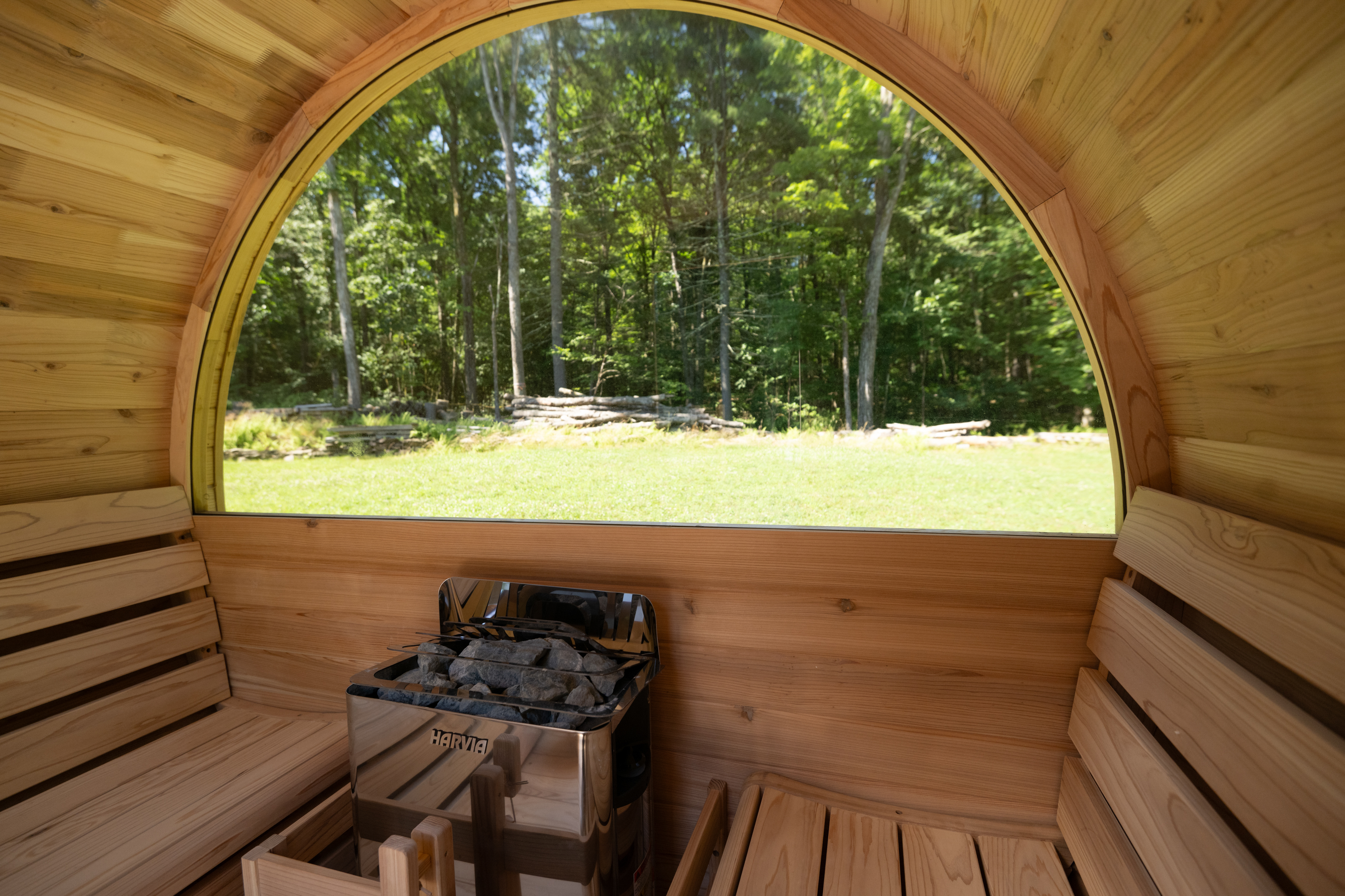Inside the sauna